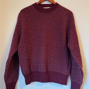 Vintage The Fox Sweater JCPenney Burgundy Knit Pullover M Retro USA Style